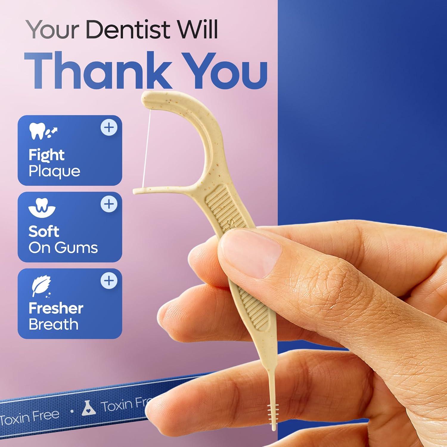 image:imageSmartLifeco Flossers for Braces EcoFriendly Orthodontic Floss Picks for Adults amp Kids Straw Wheat Blend Superior AntiShred Thread Ortho Interdental Toothpick End WirePik Mint 160 PackUnflavored