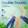 SmartLifeco Eco-Friendly Dual-Thread Dental Floss Picks (200ct) – Flossers Made with Straw Wheat Blend, Superior Anti-Shred for Tight Gaps, Tooth Pick Stick for Adults, Soft on Gum & Teeth, Mint(Mint)