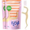 SmartLifeco Eco-Friendly Dental Floss Picks (200ct) – Flossers Made With Straw Wheat Blend, Strong Anti-Shred Thread For Tight Gaps, Tooth Pick Stick For Adults, Soft on Gum & Teeth, Vegan, Unflavored(1 Count (Pack of 100))