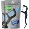 SmartLifeco Eco-Friendly Dual-Thread Dental Floss Picks (200ct) – Flossers Made with Straw Wheat Blend, Superior Anti-Shred for Tight Gaps, Tooth Pick Stick for Adults, Soft on Gum & Teeth, Mint(Charcoal)