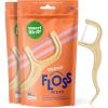 SmartLifeco Eco-Friendly Dual-Thread Dental Floss Picks (200ct) – Flossers Made with Straw Wheat Blend, Superior Anti-Shred for Tight Gaps, Tooth Pick Stick for Adults, Soft on Gum & Teeth, Mint(Unflavored)
