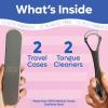 Tongue Scraper For Adults – Dual Head Stainless Steel Tongue Cleaner Travel Metal Case | Bad Breath Mouth Treatment | Best Disposable Metal Plastic-Free Scrubber | Oral Care Hygiene Essential Kit, 2pk(Dual Scrape)