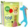 SmartLifeco Eco-Friendly Kids Flossers (100ct) – The Original Straw Wheat Dental Floss Picks for Children, Fluoride & PFA Free, Toothpick Flossing Sticks for Toddlers Teeth, No Shred Thread, Mint(1 Count (Pack of 200))