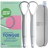 image:imageTongue Scraper For Adults  Dual Head Stainless Steel Tongue Cleaner Travel Metal Case  Bad Breath Mouth Treatment  Best Disposable Metal PlasticFree Scrubber  Oral Care Hygiene Essential Kit 2pkSolo Scrape