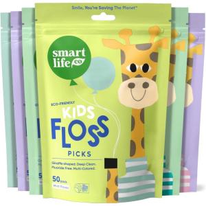 SmartLifeco Eco-Friendly Kids Flossers (100ct) – The Original Straw Wheat Dental Floss Picks for Children, Fluoride & PFA Free, Toothpick Flossing Sticks for Toddlers Teeth, No Shred Thread, Mint(1 Count (Pack of 300))