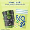 Individually Wrapped Dental Floss Picks (50ct) – Eco-Friendly Flosser Handle Made with Straw Wheat Blend | Great for Travel | PFA Free | Toothpick Stick Soft On Gums & Teeth | Vegan | Mint(Cool Mint)