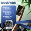 SmartLifeco Charcoal Bamboo Toothbrushes PRO – Extra Soft Natural Bristles for Adults & Kids Teeth | Zero Waste Bulk Wooden Tooth Brush | BPA Free, Eco-Friendly, Vegan – 6 Pack(Pro)