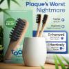 SmartLifeco Charcoal Bamboo Toothbrushes PRO – Extra Soft Natural Bristles for Adults & Kids Teeth | Zero Waste Bulk Wooden Tooth Brush | BPA Free, Eco-Friendly, Vegan – 6 Pack(Pro)