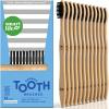 SmartLifeco Charcoal Bamboo Toothbrushes PRO – Extra Soft Natural Bristles for Adults & Kids Teeth | Zero Waste Bulk Wooden Tooth Brush | BPA Free, Eco-Friendly, Vegan – 6 Pack(Regular)