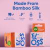 Vegan Bamboo Silk Floss – Pure Plastic Free Woven Dental Floss Thread | Zero Waste Eco-Friendly Oral Care | Natural PFA Free String for Adults & Kids Tight Teeth | Soft Easy Glide – Mint 55yds(Charcoal)