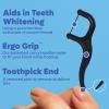 Individually Wrapped Dental Floss Picks (50ct) – Eco-Friendly Flosser Handle Made with Straw Wheat Blend | Great for Travel | PFA Free | Toothpick Stick End | Bamboo Charcoal Thread Whitens Teeth(Charcoal)