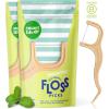 SmartLifeco Eco-Friendly Dental Floss Picks (400ct) – Flossers Made with Straw Wheat Blend, Superior Anti-Shred Thread for Tight Gaps, Tooth Pick Stick for Adults, Soft on Gum & Teeth, Vegan, Mint(1 Count (Pack of 100))
